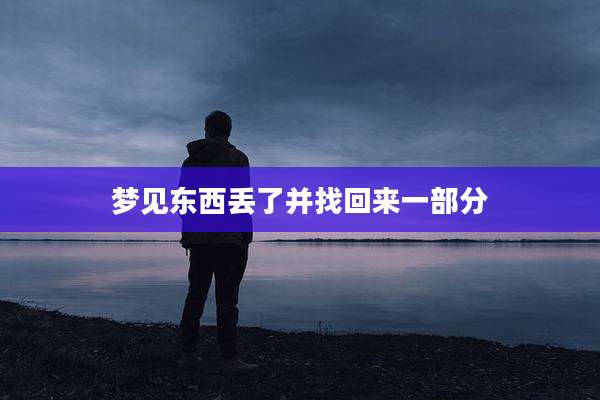 梦见东西丢了并找回来一部分