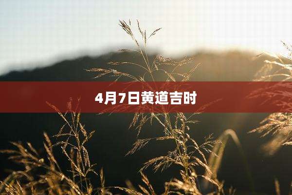 4月7日黄道吉时