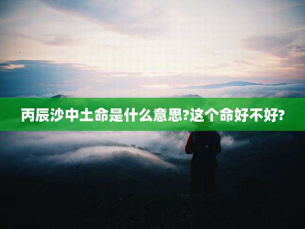 丙辰沙中土命是什么意思?这个命好不好?