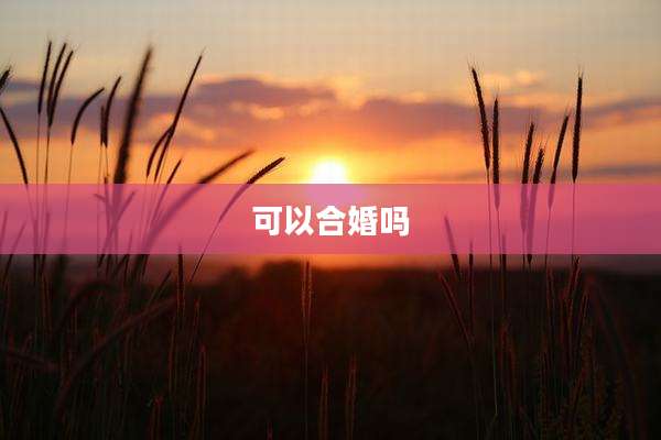 可以合婚吗