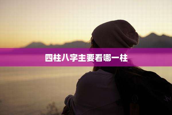四柱八字主要看哪一柱