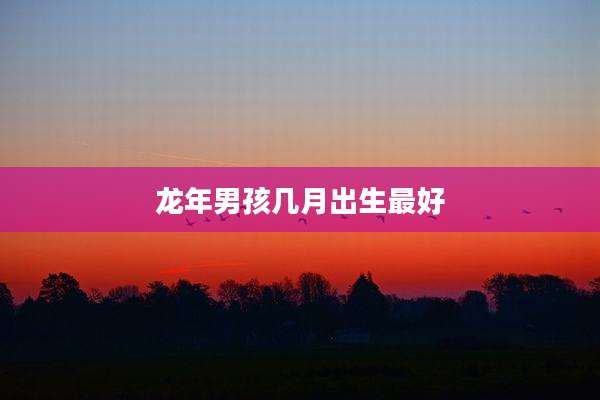 龙年男孩几月出生最好