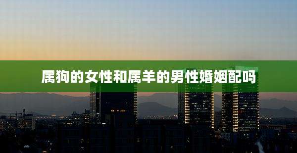 属狗的女性和属羊的男性婚姻配吗