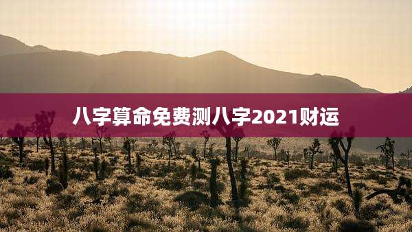 八字算命免费测八字2021财运
