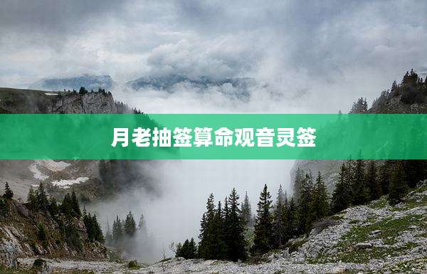 月老抽签算命观音灵签