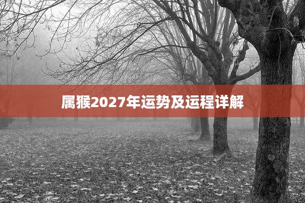 属猴2027年运势及运程详解