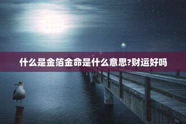 什么是金箔金命是什么意思?财运好吗