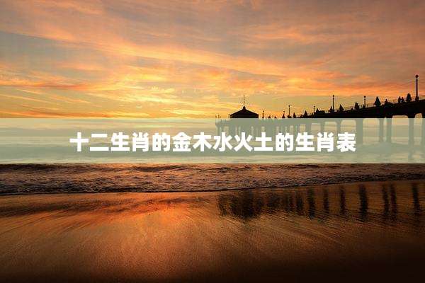 十二生肖的金木水火土的生肖表