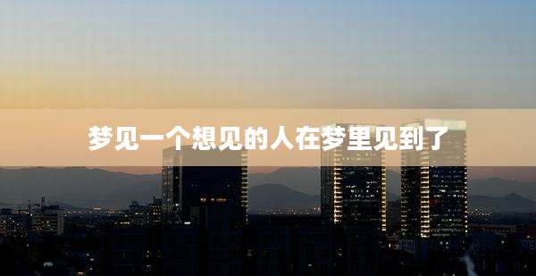 梦见一个想见的人在梦里见到了