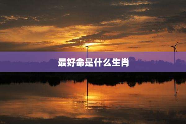 最好命是什么生肖