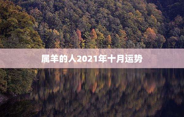 属羊的人2021年十月运势