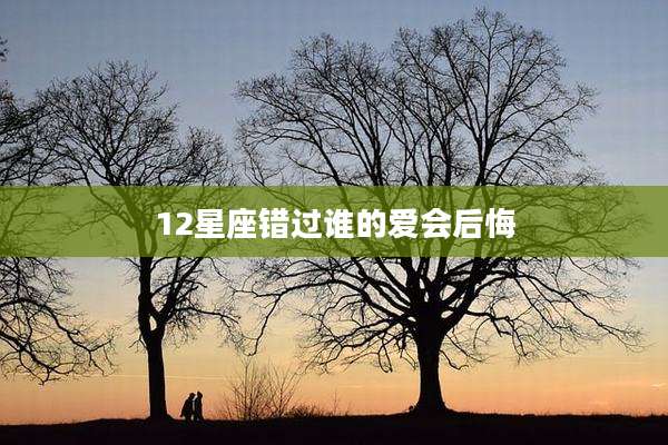 12星座错过谁的爱会后悔