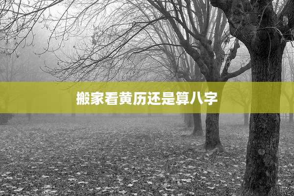 搬家看黄历还是算八字