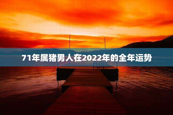 71年属猪男人在2022年的全年运势