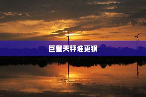 巨蟹天秤谁更狠