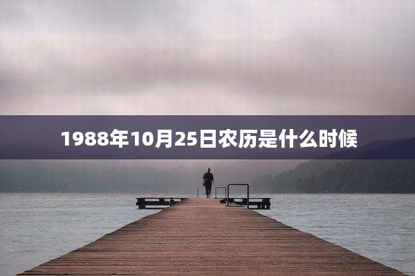 1988年10月25日农历是什么时候