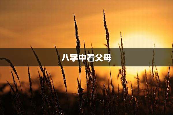 八字中看父母