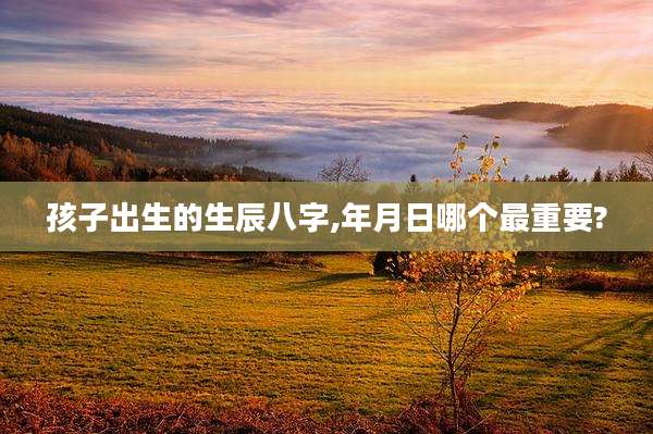 孩子出生的生辰八字,年月日哪个最重要?