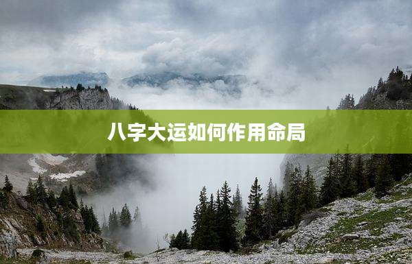 八字大运如何作用命局