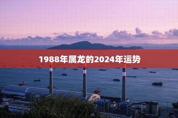 1988年属龙的2024年运势