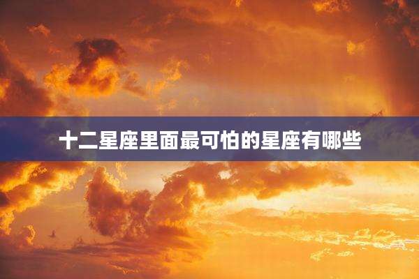 十二星座里面最可怕的星座有哪些