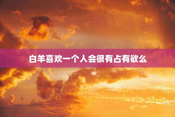 白羊喜欢一个人会很有占有欲么