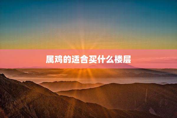 属鸡的适合买什么楼层