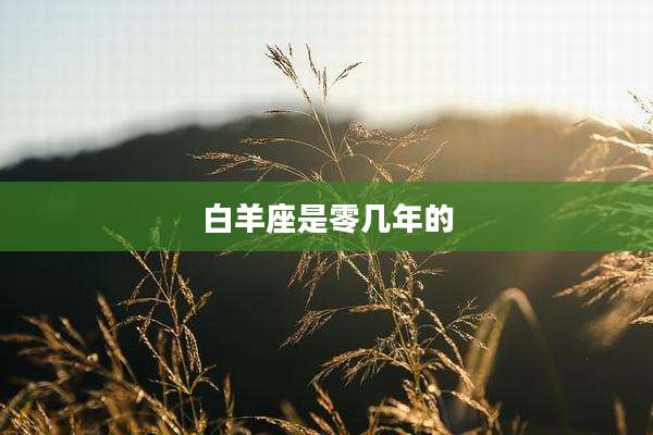 白羊座是零几年的