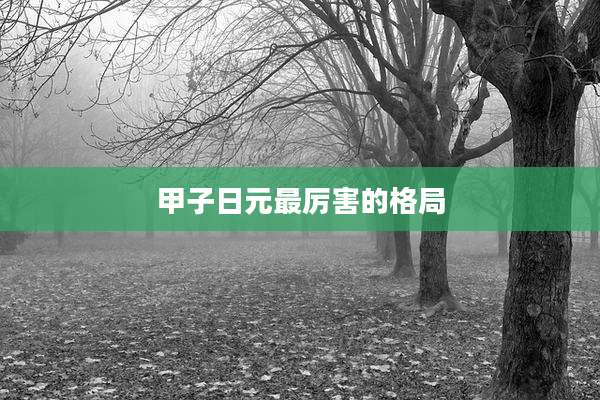 甲子日元最厉害的格局