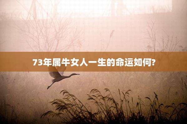 73年属牛女人一生的命运如何?