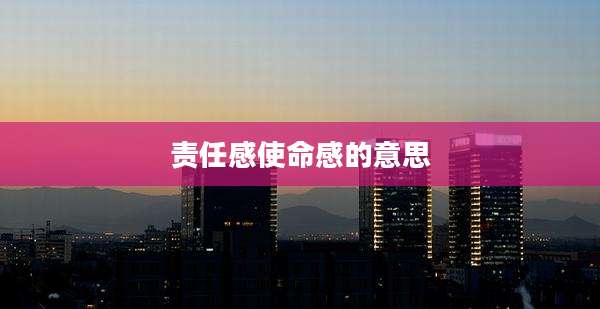 责任感使命感的意思