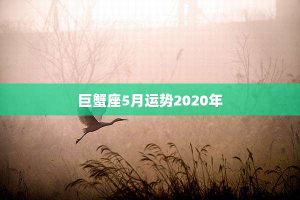 巨蟹座5月运势2020年