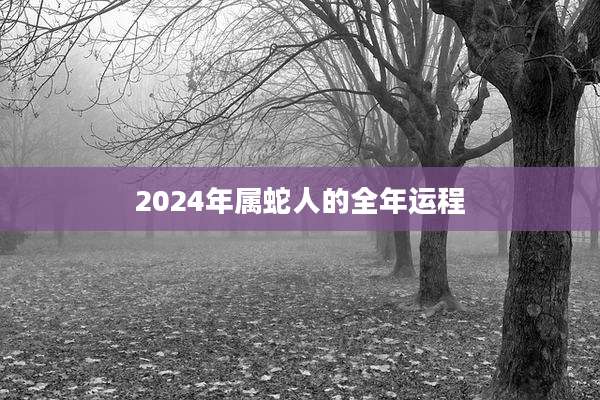 2024年属蛇人的全年运程