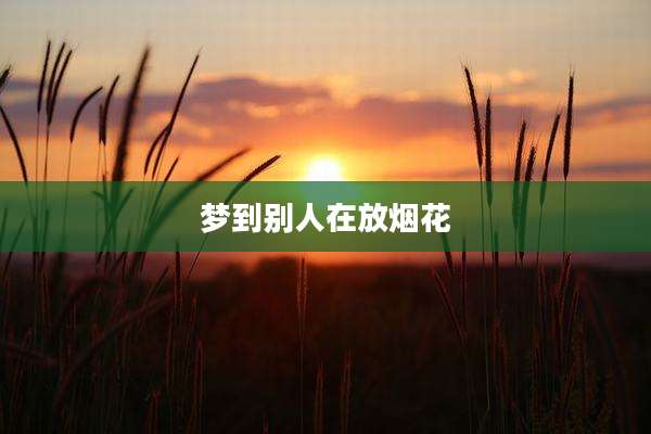 梦到别人在放烟花