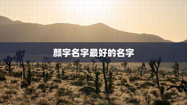 颜字名字最好的名字