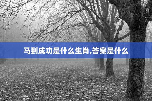 马到成功是什么生肖,答案是什么
