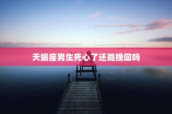 天蝎座男生死心了还能挽回吗