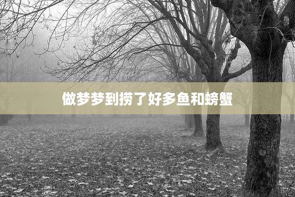 做梦梦到捞了好多鱼和螃蟹
