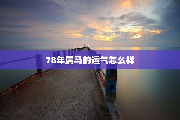 78年属马的运气怎么样