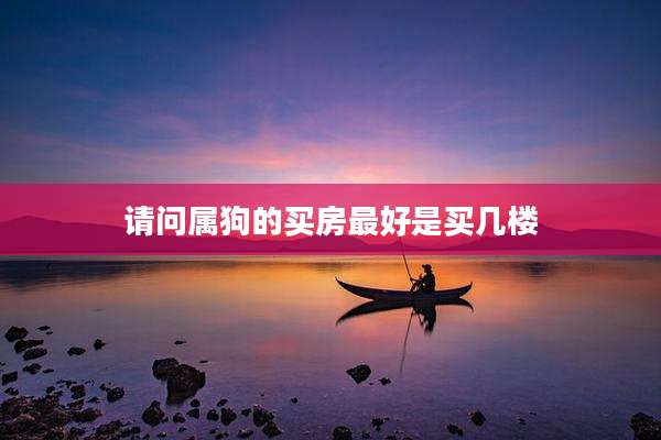 请问属狗的买房最好是买几楼