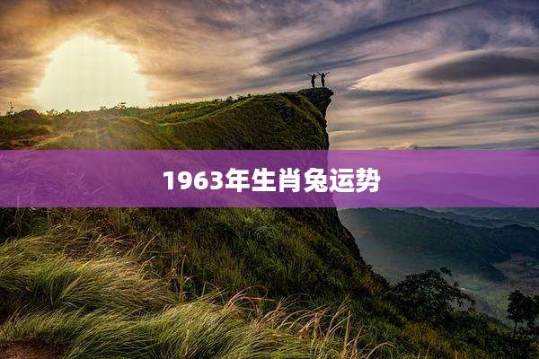 1963年生肖兔运势