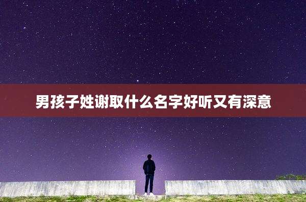 男孩子姓谢取什么名字好听又有深意