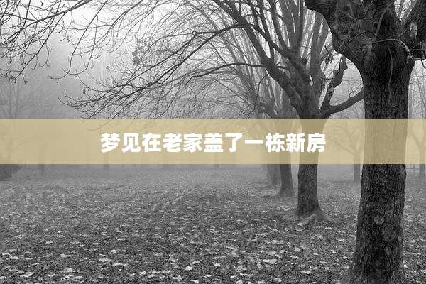 梦见在老家盖了一栋新房