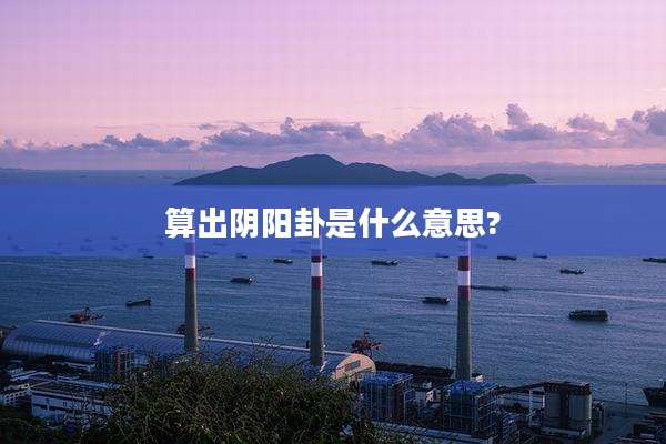 算出阴阳卦是什么意思?