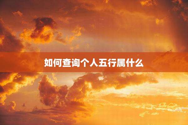 如何查询个人五行属什么