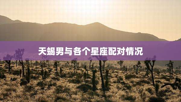 天蝎男与各个星座配对情况