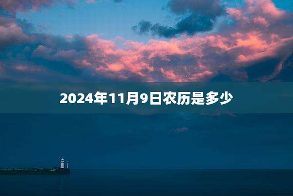 2024年11月9日农历是多少