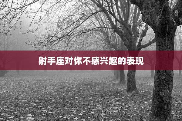 射手座对你不感兴趣的表现