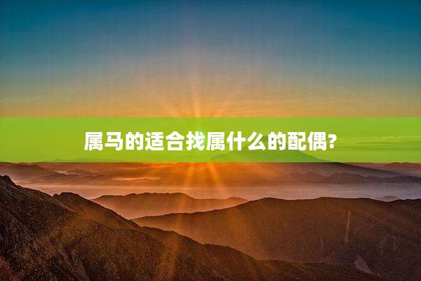 属马的适合找属什么的配偶?