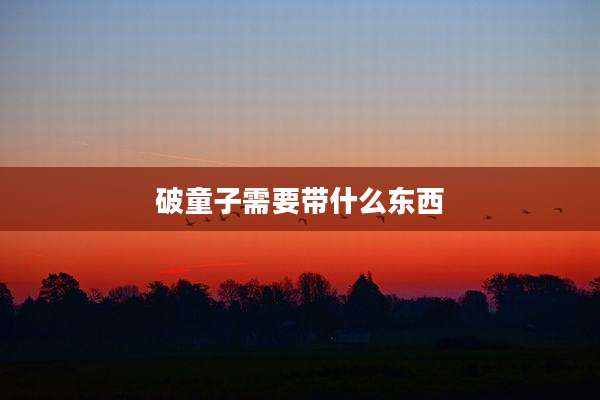破童子需要带什么东西